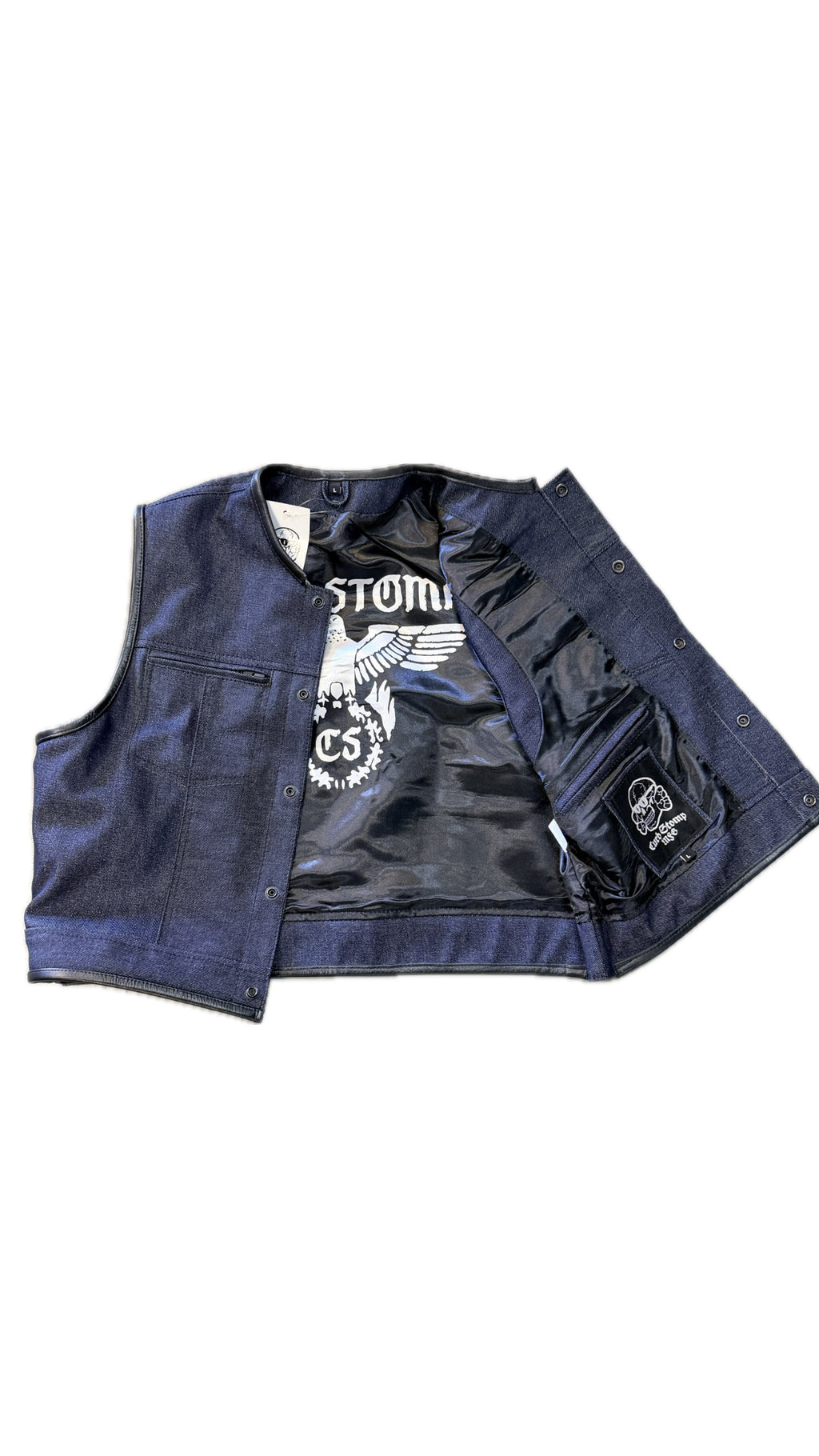 DENIM CLUBSTYLE SHORTY w/ LEATHER CUFFS