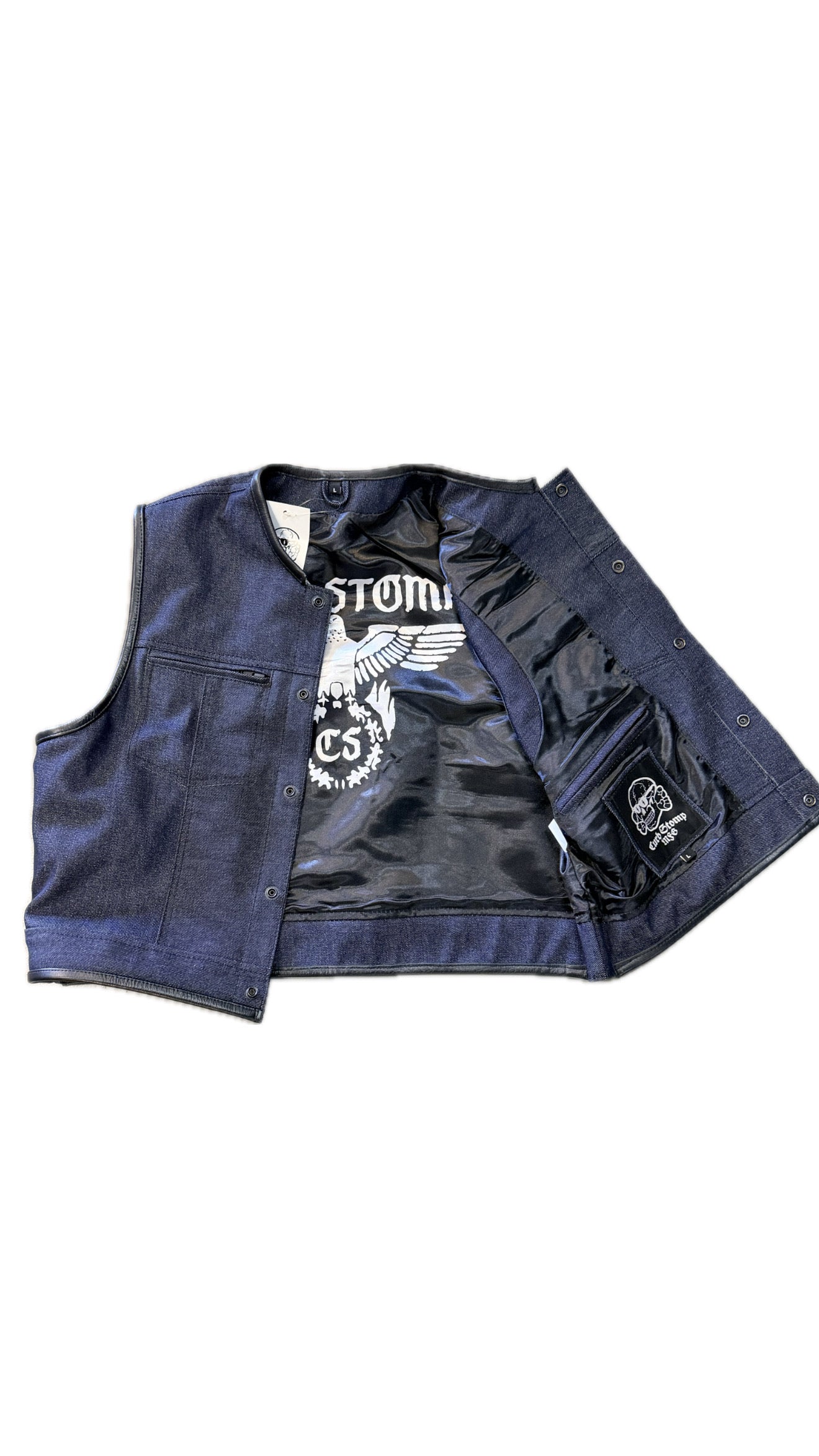 DENIM CLUBSTYLE SHORTY w/ LEATHER CUFFS